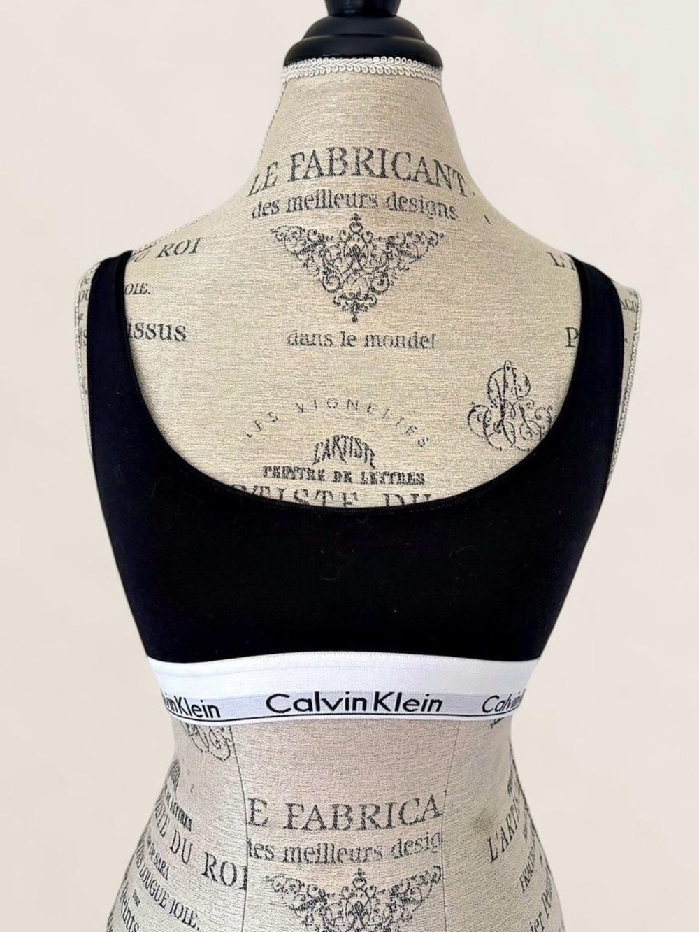 Calvin Klein Black and White Logo Elastic Bralette